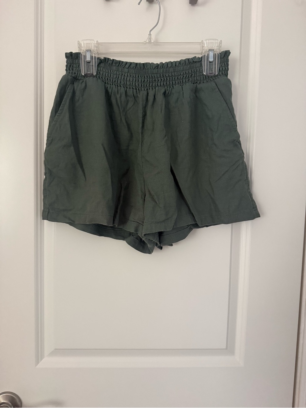 Universal Thread Olive Green High-Waist Smocked Shorts